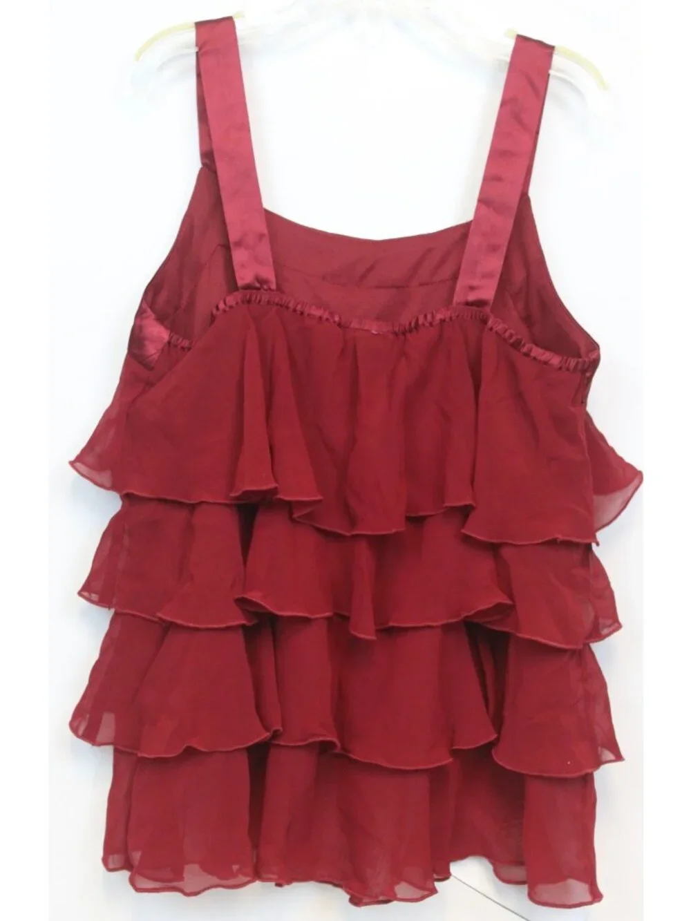 Y2K Limited too Shirt sz 12 Ruffle Layer Sheer Tank Top Christmas Holiday